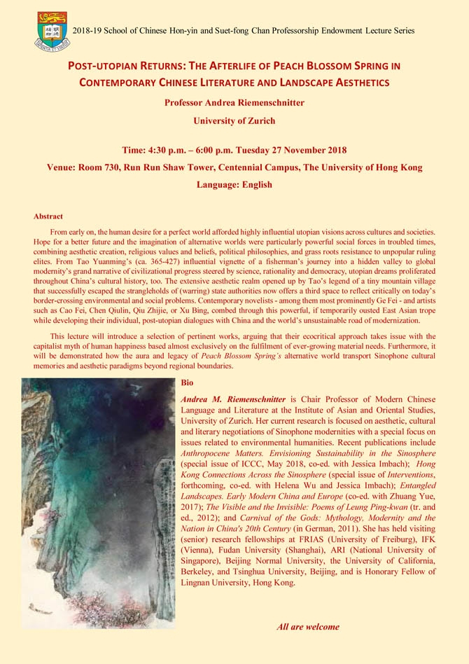 POST-UTOPIAN RETURNS: THE AFTERLIFE OF PEACH BLOSSOM SPRING IN CONTEMPORARY CHINESE LITERATURE AND LANDSCAPE AESTHETICS